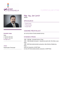Mgr. Ing. Jan Lerch: Advok&aacute;t Plzeň