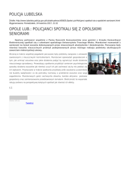 POLICJA LUBELSKA OPOLE LUB.: POLICJANCI SPOTKALI SIĘ Z