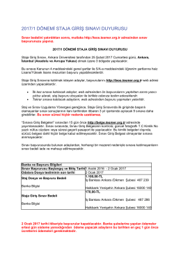 2017 Yılı Staja Giriş Sınav Duyurusu İ&ccedil;in Tıklayınız
