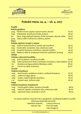 Poledn&iacute; menu