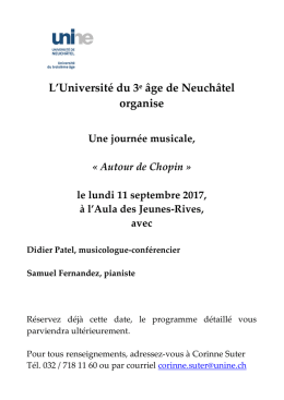 Voir le préavis en pdf - Université de Neuchâtel