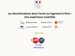 Présentation des résultats de l`étude du CNRS "Les discriminations