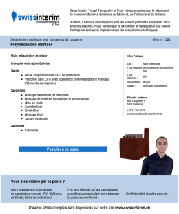 Polym&eacute;canicien monteur - PDF de l`Annonce du