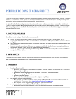 politique de dons et commandites