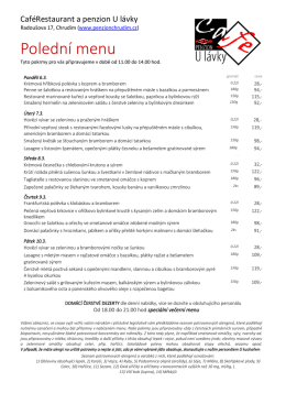Poledn&iacute; menu - Penzion Chrudim