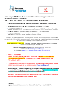 Polski Związek Piłki Nożnej i Keepers Foundation zn&oacute;w zapraszają
