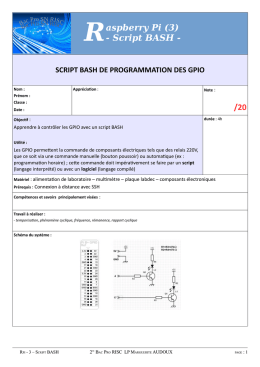 RPi - 3 - Script de programmation des GPIO
