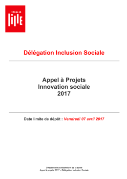 Appel a projets 2017 - innovation sociale