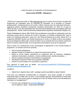 Programme d`acc&egrave;s &agrave; l`&eacute;ducation SESAME - Madagascar