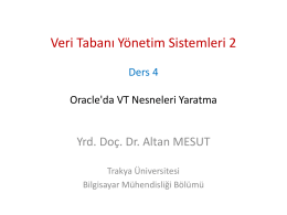 Ders 4 - Oracle`da VT Nesneleri Yaratma - Altan MESUT