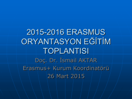 2014-2015 erasmus oryantasoyon eğitim toplantısı