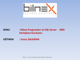 Bilnex v2 Kurulum Basamakları
