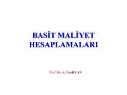 Dönem Başı Mamul Stok Maliyeti