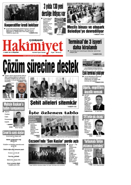 05 Mart 2015 Perşembe - Çorum Hakimiyet Gazetesi
