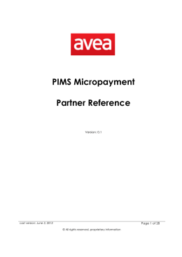 PIMS Micropayment Partner Reference