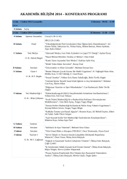 akademik bilişim 2014 - Akademik Bilişim Konferansları