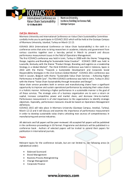 CALL FOR ABSTRACTS ICOVACS 2015