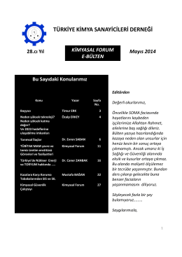 Mayıs 2014 - Türkiye Kimya Sanayicileri Derneği