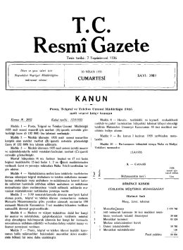 CUMARTESİ - Resmi Gazete