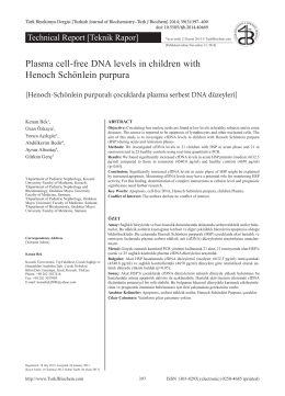 Plasma cell-free DNA levels in children with Henoch Schönlein