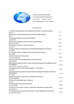 İçindekiler - Journal of International Social Research
