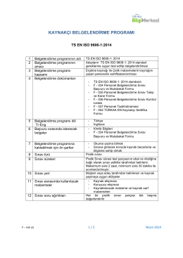 TS EN ISO 9606-1-2014 Kaynakçı Belgelendirme Programı