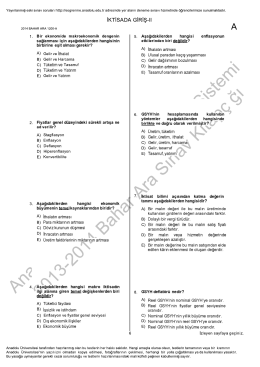 AÖF İktisada Giriş 2 Çıkmış Sorular | 2014 Ara Sınav İNDİR