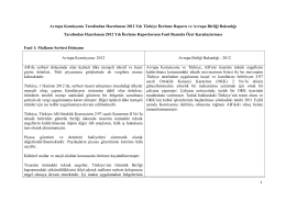AB Komisyonu ve AB Bakanlığı 2012 İlerleme Raporlarının Fasıl