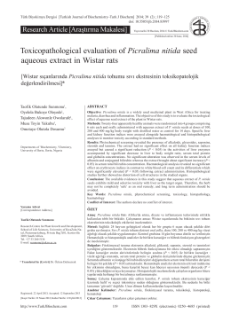 Toxicopathological evaluation of Picralima nitida seed aqueous