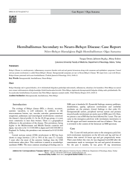 Hemiballismus Secondary to Neuro-Behçet Disease