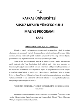Maliye Programı - Kafkas Üniversitesi