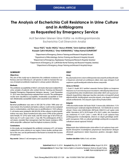The Analysis of Escherichia Coli Resistance in Urine
