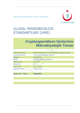 Cryptosporidium türleri - Türkiye Halk Sağlığı Kurumu