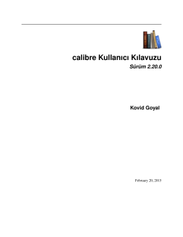 PDF biçiminde - calibre User Manual