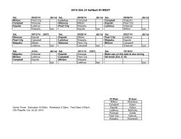 2014 OIA JV Softball Schedule
