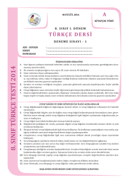 8.sınıf türk çe testi 2014