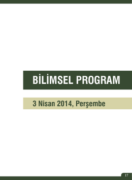 BİLİMSEL PROGRAM - Türk Toraks Derneği 17. Yıllık Kongresi