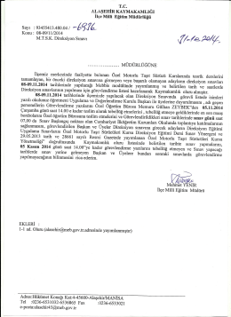 MTSK Direksiyon Sınavı üst yazı ve Kaymakamlık Oluru için tıklay