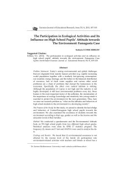 The Participation in Ecological Activities and Its Influence on High