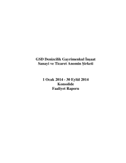 2014 Eylül Ara Dönemi Faaliyet Raporu