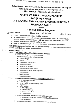 &ldquo;vERGi vE TFRS uYGuLAMALARıNıN