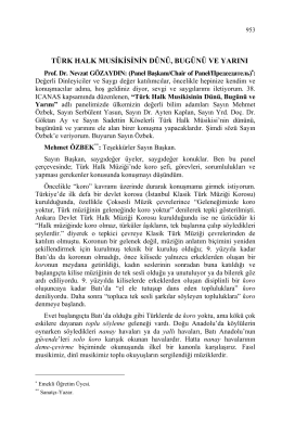 türk halk musikisinin dünü, bugünü ve yarını-the past, present
