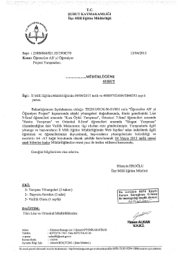 T.C. şUHU&icirc;r KAYMAKAMLIĞI Il&ccedil;e Mini Eğitim M&uuml;d&uuml;riiiğii