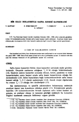 [ala OLGU DOLAYısıYLE saran Kasası KANSERLERI