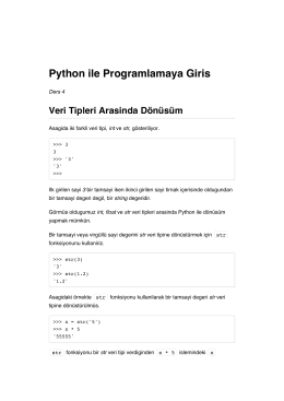 Python ile Programlamaya Giris