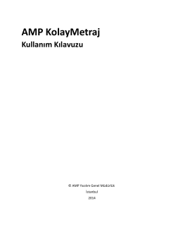 AMP KolayMetraj Kullanım Kılavuzu