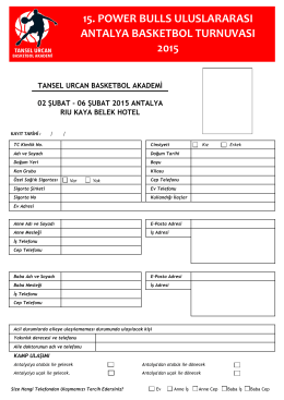 Kayıt Formu - Tansel Urcan Basketbol Akademi