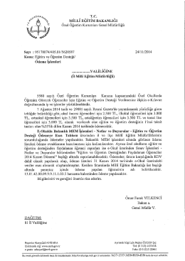 T.C. _. MİLLİ EĞİTİM BAKANLIĞI - &Ouml;zel &Ouml;ğretim Kurumları Genel