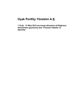 Oyak Portföy Yönetimi A.Ş. 31/03/2014 Final