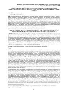 Dumlupınar Üniversitesi Sosyal Bilimler Dergisi / Dumlupınar
